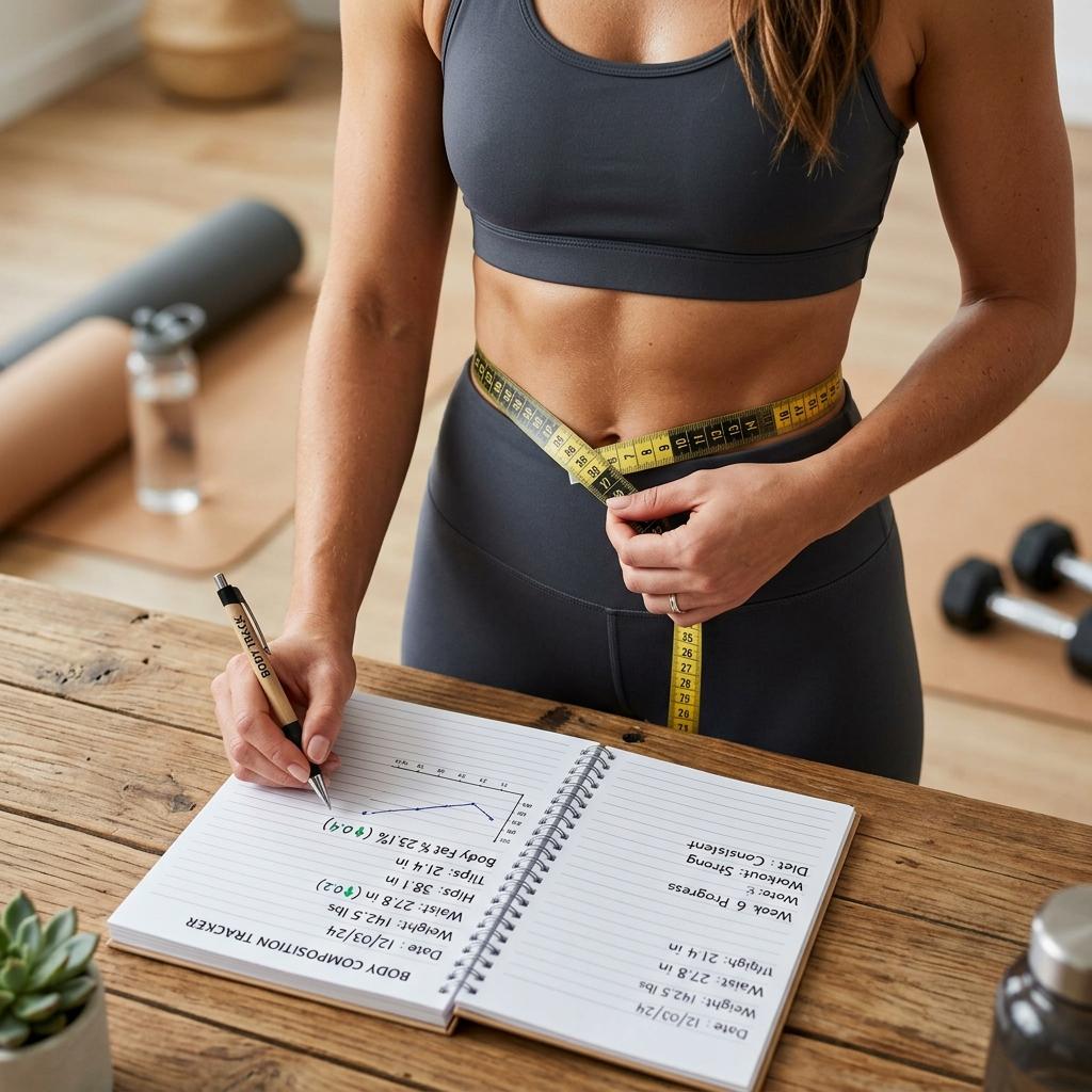 Photos, tape measure and body composition