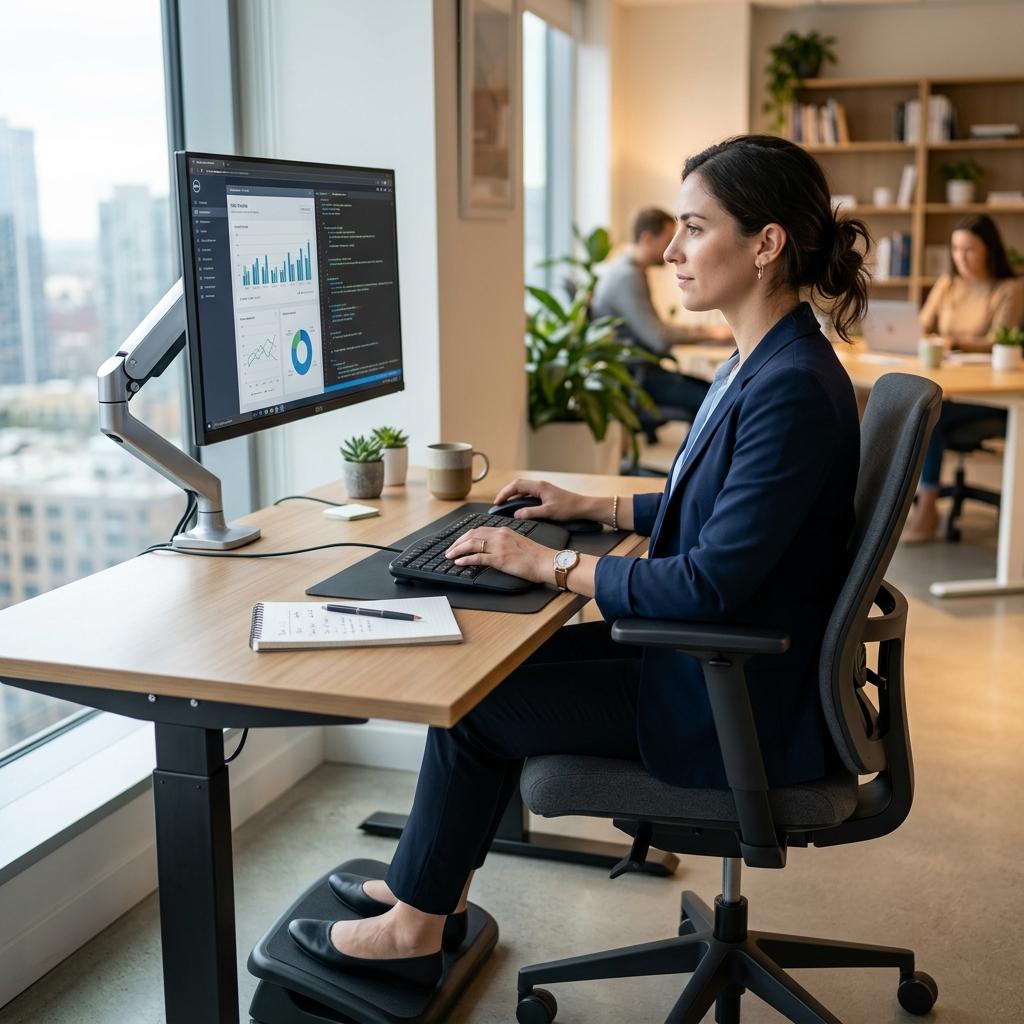 Performing on screen: attention, tilt and ergonomics for long sessions